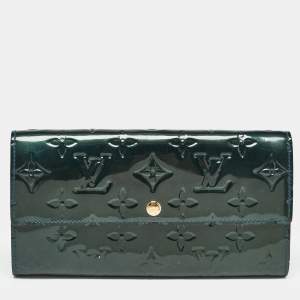 Louis Vuitton Bleu Nuit Monogram Vernis Sarah Wallet