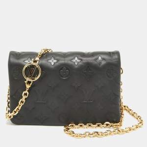 Louis Vuitton Black Monogram Leather Coussin Pochette Bag