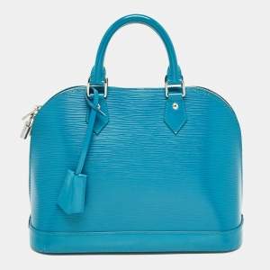 Pre Owned Louis Vuitton Cyan Epi Leather Alma PM Bag