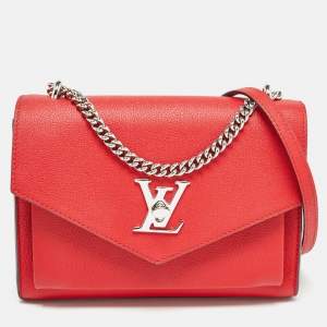 Pre Owned Louis Vuitton Red Leather My Lockme BB Bag