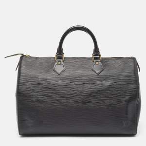 Pre Owned Louis Vuitton Black Epi Leather Speedy 35 Bag