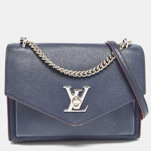 Louis Vuitton Navy Blue Leather Mylockme Chain Bag