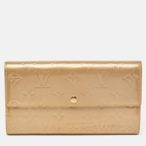 Louis Vuitton Beige Poudre Monogram Vernis Sarah Wallet