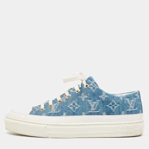 Louis Vuitton Blue Monogram Denim Stellar Sneakers Size 38.5 