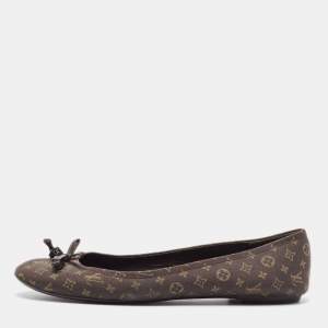 Louis Vuitton Brown Canvas Ballet Flats Size 40.5