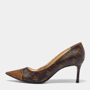 Louis Vuitton Brown/Beige Monogram Coated Canvas Heart Breaker Pointed Toe Pumps Size 37