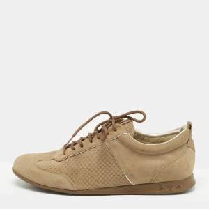 Louis Vuitton Brown Suede Low Top Sneakers Size 38