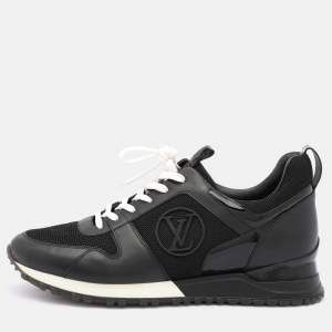 Louis Vuitton Black Leather and Mesh Run Away Low Top Sneakers Size 41