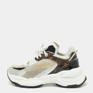 Louis Vuitton Tri Color Mesh and Monogram Canvas Low Top Sneakers Size 38