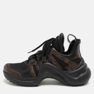 Louis Vuitton Brown/Black Monogram Canvas and Mesh Archlight Low Top Sneakers Size 38