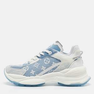 Louis Vuitton Blue Monogram Denim Run 55 Sneakers Size 41