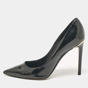 Louis Vuitton Black Patent Leather Eyeline Pointed Toe Pumps Size 38