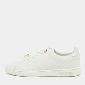 Louis Vuitton White Leather Frontrow Low Top Sneakers Size 40