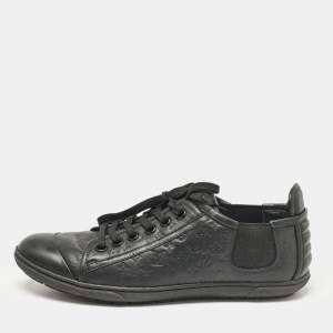 Louis Vuitton Black Leather and Rubber Empreinte Low Top Sneakers Size 39.5