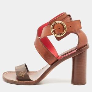 Louis Vuitton Monogram Canvas and Leather Ocean Drive Sandals Size 38