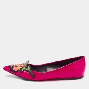 Louis Vuitton Pink Patent Leather Stephen Sprouse Rose Ballet Flats Size 35.5