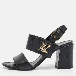 Louis Vuitton Black Leather Horizon Sandals Size 37