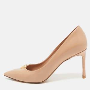 Louis Vuitton Beige Leather Heartbreaker Pointed Toe Pumps Size 38.5
