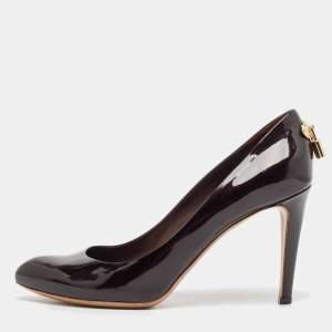 Louis Vuitton Burgundy Patent Leather Oh Really! Platform Pumps Size 38.5