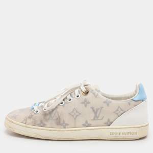 Louis Vuitton White Monogram Technical Mesh Frontrow Sneakers Size 38