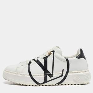 Louis Vuitton White/Black Leather LV Charm Time Out Sneakers Size 38