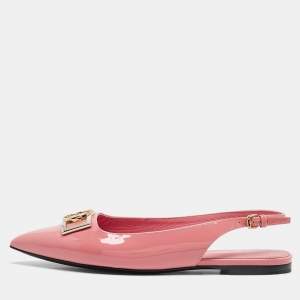 Louis Vuitton Pink Patent Leather Insider Slingback Flats Size 37.5