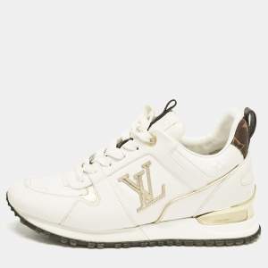 Louis Vuitton White Leather Run Away Sneakers Size 38