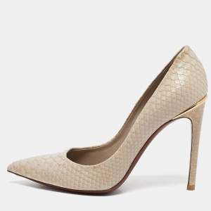 Louis Vuitton Grey Python Leather Eyeline Pumps Size 37.5
