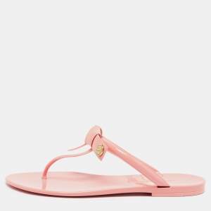 Louis Vuitton Pink Jelly SeaStar Thong Flat Slides Size 40
