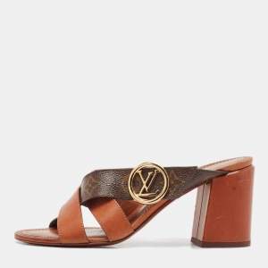 Louis Vuitton Brown Monogram Canvas and Leather Horizon Sandals Size 39