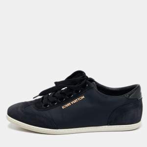 Louis Vuitton Navy Blue Suede and Nylon Low-Top Sneakers Size 39