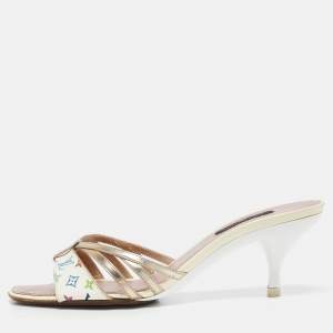 Louis Vuitton Multicolor Monogram Canvas Strappy Slide Sandals Size 36.5