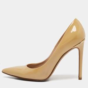 Louis Vuitton Cream Patent Leather Eyeline Pumps Size 37.5