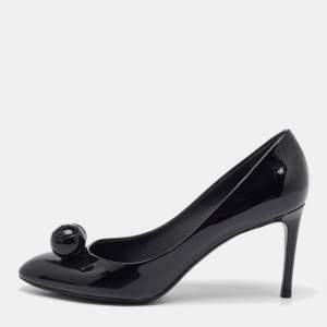 Louis Vuitton Black Patent Leather Ball Pumps Size 38