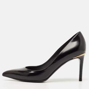 Louis Vuitton Black Patent Leather Eyeline Pumps Size 36.5
