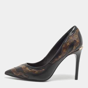 Louis Vuitton Monogram Canvas And Leather First Lady Pointed Toe Pumps Size 36.5