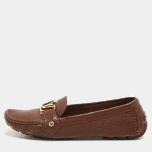 Louis Vuitton Brown Leather Oxford Loafers Size 37.5
