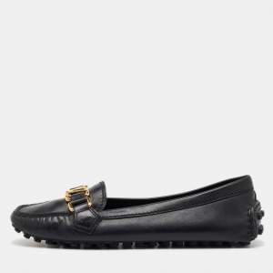Louis Vuitton Black Leather Oxford Loafers Size 37