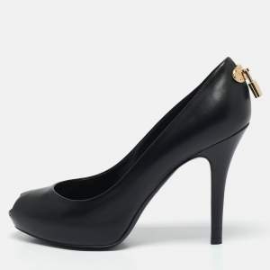 Louis Vuitton Black Leather Oh Really! Pumps Size 38