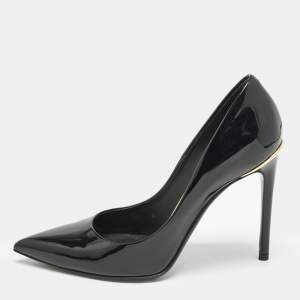 Louis Vuitton Black Patent Leather Eyeline Pumps Size 37.5