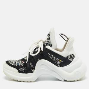 Louis Vuitton Multicolor Tweed and Leather Archlight Sneakers Size 37