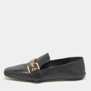 Louis Vuitton Black Leather Bahia Loafers Size 37