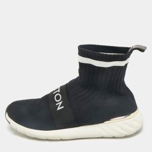 Louis Vuitton Black Knit Fabric Aftergame Sock Sneakers Size 38.5