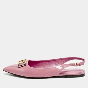 Louis Vuitton Pink Patent Leather Insider Slingback Flats Size 39
