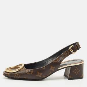 Louis Vuitton Monogram Canvas Madeleine Slingback Pumps Size 37
