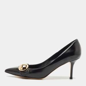 Louis Vuitton Black Leather Bow Pumps Size 38