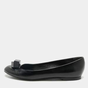 Louis Vuitton Black Leather Lovely Ballet Flats Size 38