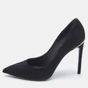 Louis Vuitton Black Suede Pointed Toe Pumps Size 37.5