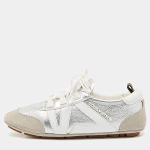 Louis Vuitton Tri Color Leather and Suede Sneakerina Low Top Sneakers Size 37