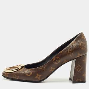 Louis Vuitton Brown Monogram Canvas Madeleine Pumps Size 38.5 